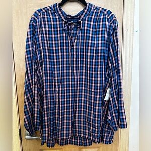 Old Navy Women's Blue and Pink Checkered Blouse Sz XXL /NWT